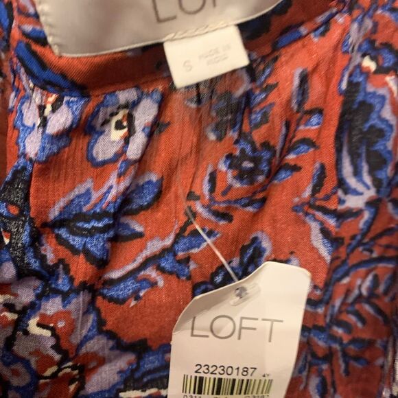 Loft Paisley Print Strappy Tassel Tank NWT - Picture 5 of 7